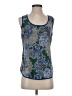 Harlowe & Graham 100% Polyester Floral Graphic Blue Sleeveless Top Size XS - photo 1