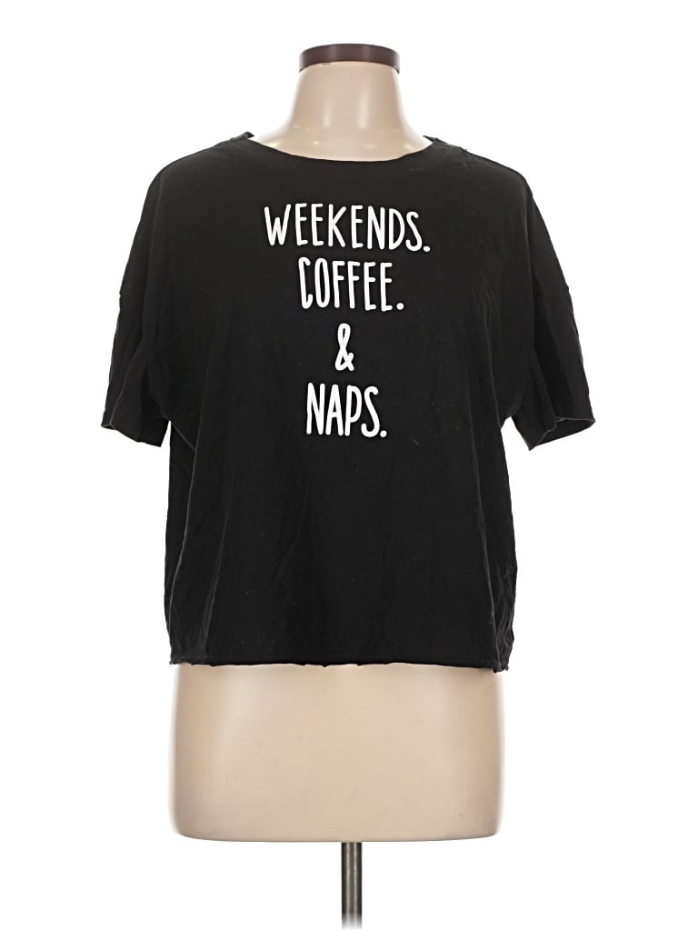 Pre-owned Joyspun Short Sleeve T-shirt In Black