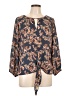 Weston 100% Polyester Blue 3/4 Sleeve Blouse Size L - photo 1