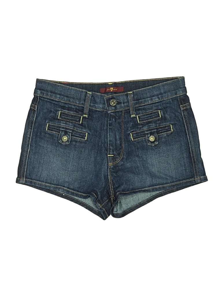 Pre-owned 7 For All Mankind Denim Shorts In Blue