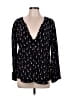 Joie 100% Silk Graphic Black Long Sleeve Silk Top Size L - photo 1