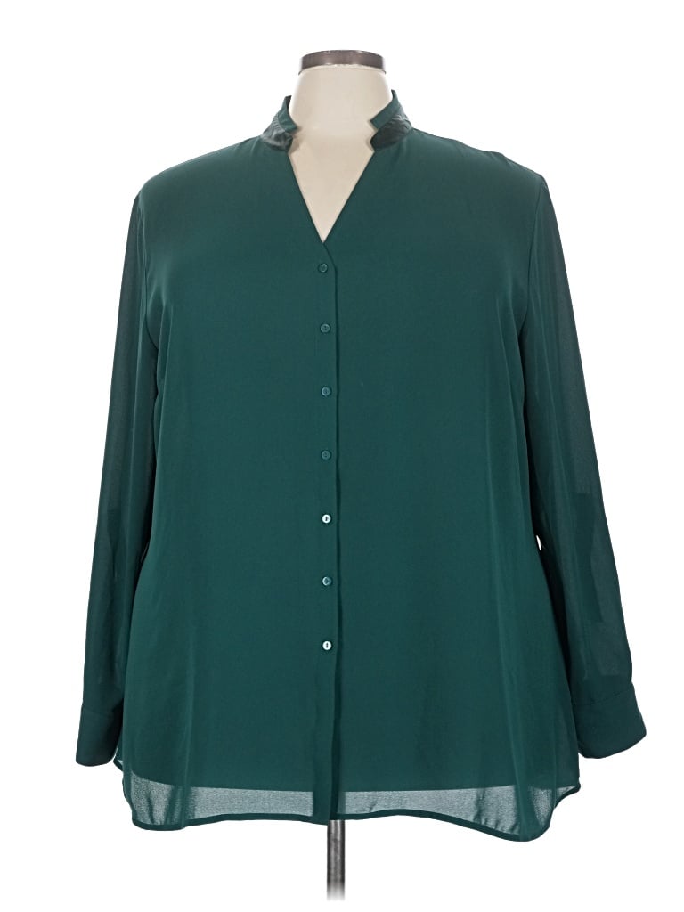 Pre-owned Sejour Long Sleeve Blouse In Blue