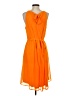 SALTY 100% Polyester Solid Orange Cocktail Dress Size S (estimated) - photo 2