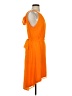 SALTY 100% Polyester Solid Orange Cocktail Dress Size S (estimated) - photo 4