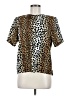 Jaclyn Smith 100% Polyester Animal Print Brown Short Sleeve Blouse Size M - photo 1