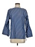 J.Crew 100% Cotton Stripes Blue 3/4 Sleeve Blouse Size XXS - photo 1