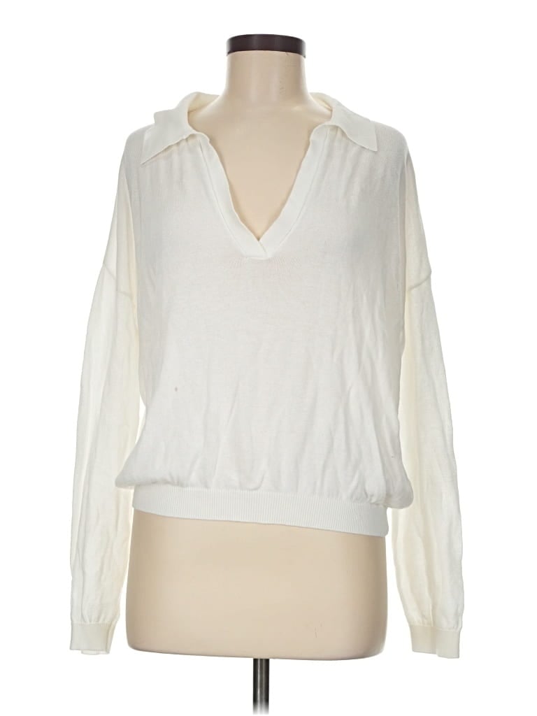 Pre-owned One Grey Day Long Sleeve Blouse In Ivory