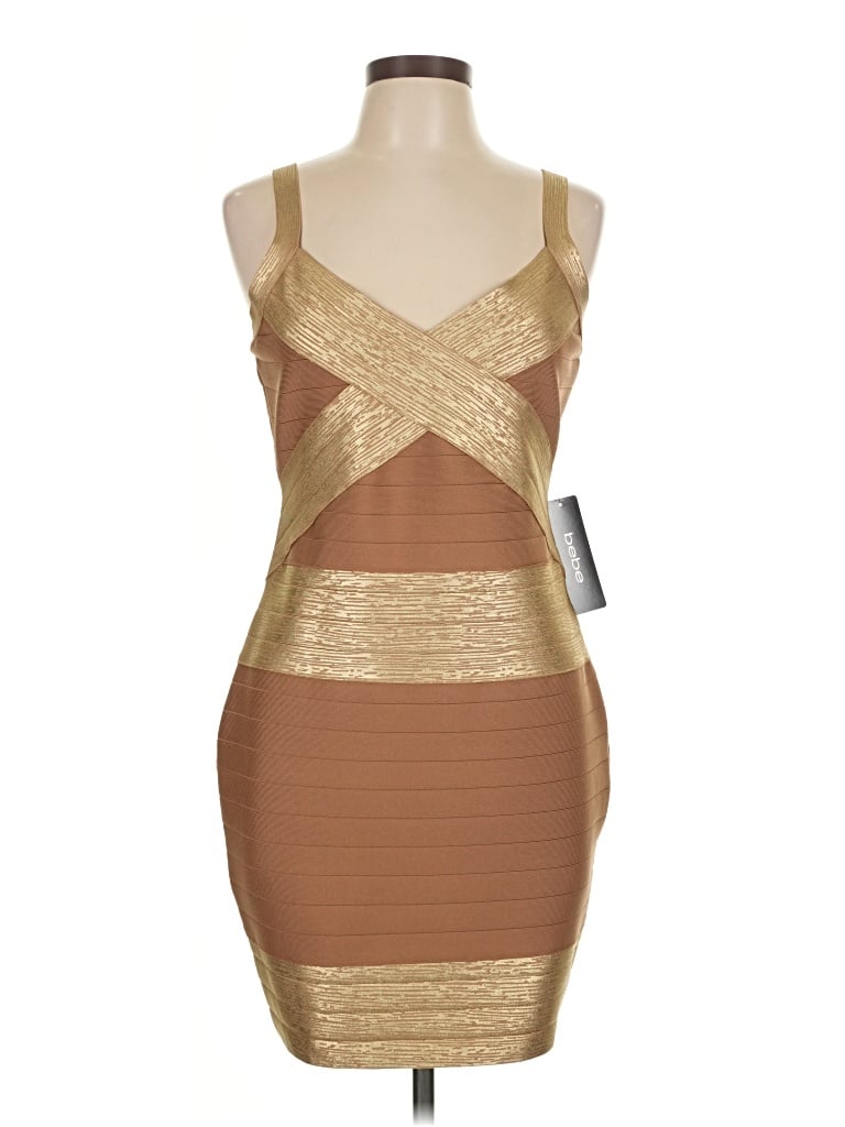 Bebe Cocktail Dress In Gold