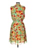 CAbi 100% Polyester Tropical Floral Multi Color Green Casual Dress Size M - photo 2