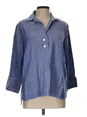 Hinson Wu 3/4 Sleeve Button-Down Shirt (view 1)