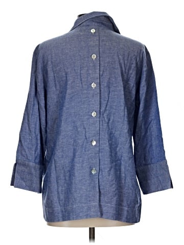 Hinson Wu 3/4 Sleeve Button-Down Shirt (view 2)
