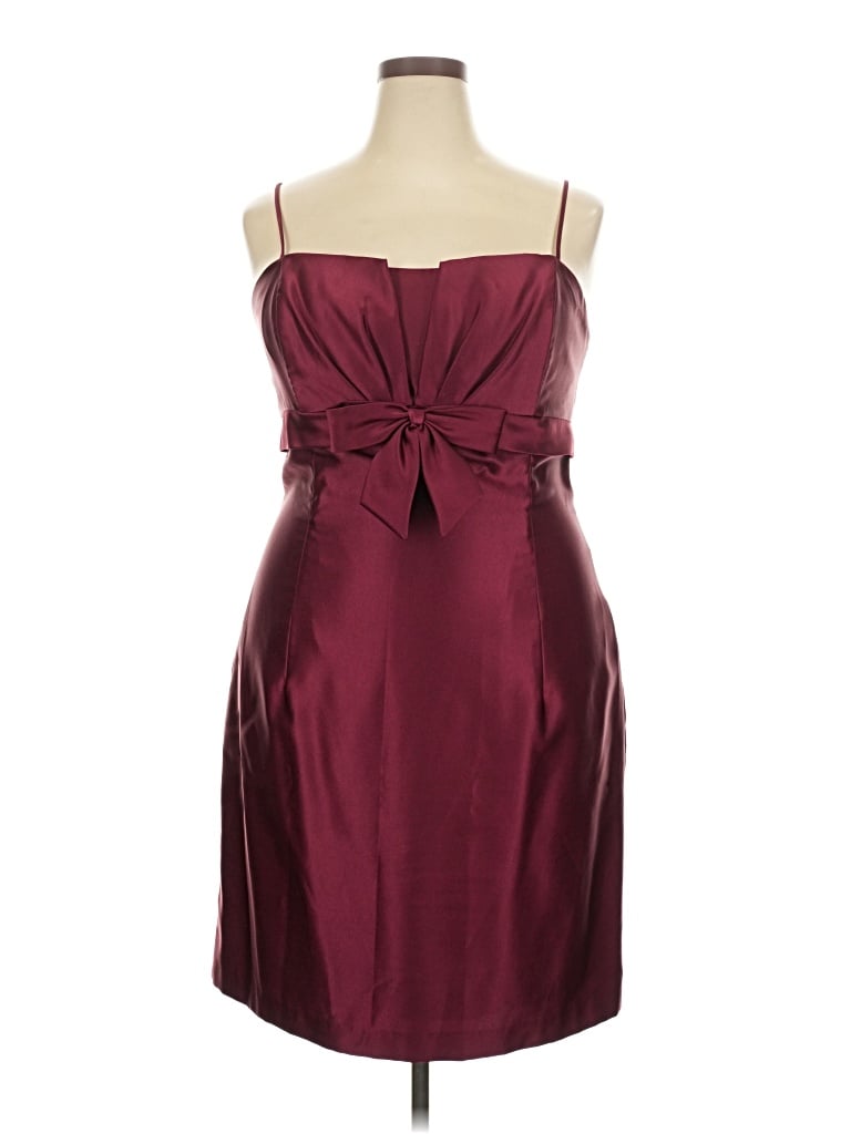 Pre-owned Jessica Mcclintock Cocktail Dress In Burgundy