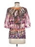 NY Collection 100% Polyester Purple 3/4 Sleeve Blouse Size M - photo 2