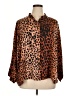 Natori Animal Print Orange Long Sleeve Blouse Size 0X (estimated) - photo 1