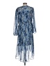 Joie 100% Polyester Paisley Blue Casual Dress Size L - photo 2