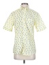 IZOD 100% Polyester Print Yellow Short Sleeve Blouse Size S - photo 1