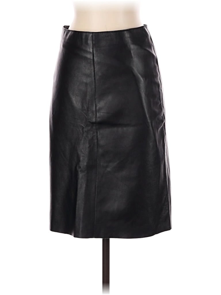Pre-owned Bebe Leather Skirt In Black