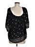 Ecote 100% Rayon Black 3/4 Sleeve Blouse Size M - photo 2