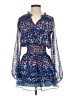 Aqua 100% Polyester Floral Blue Casual Dress Size S - photo 1