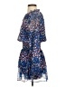 Aqua 100% Polyester Floral Blue Casual Dress Size S - photo 5