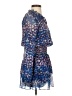 Aqua 100% Polyester Floral Blue Casual Dress Size S - photo 4