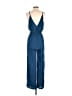 Pampelone Solid Blue Jumpsuit Size S - photo 2