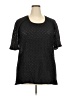 Jaipur Black Short Sleeve Blouse Size 2X - photo 1