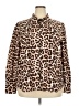 Zeagoo Animal Print Brown Long Sleeve Button-Down Shirt Size 2X - photo 1