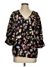 CAbi 100% Polyester Floral Multi Color Black 3/4 Sleeve Blouse Size S - photo 1