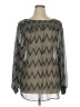 Bellatrix 100% Polyester Chevron-herringbone Silver Long Sleeve Blouse Size 1X - photo 1