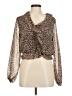Steve Madden 100% Polyester Animal Print Brown Long Sleeve Blouse Size M - photo 1