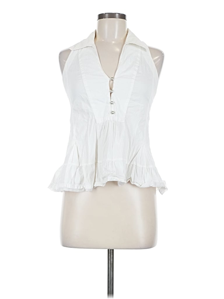 Pre-owned Assorted Brands Sleeveless Button Down Shirt In White