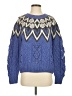 Lucky Brand Chevron-herringbone Blue Pullover Sweater Size S - photo 1
