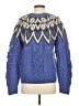 Lucky Brand Chevron-herringbone Blue Pullover Sweater Size S - photo 2