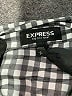 Express Houndstooth Gray Long Sleeve Blouse Size S - photo 7