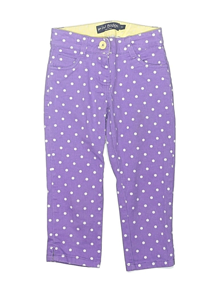 Pre-owned Mini Boden Kids' Casual Pants In Purple