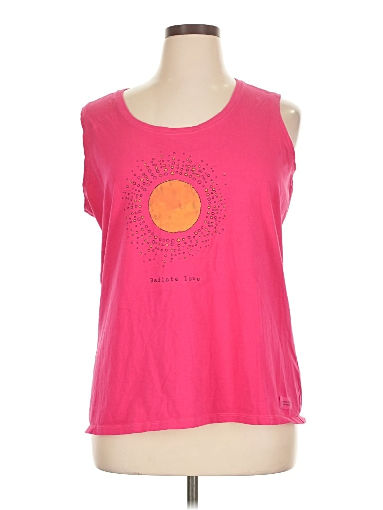 Pre-owned Life Is Good Sleeveless T-shirt In Pink