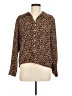 Impressions Animal Print Brown Long Sleeve Button-Down Shirt Size M (estimated) - photo 1
