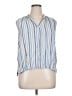 Caslon Blue Sleeveless Button-Down Shirt Size 1X - photo 1