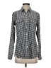 Express Houndstooth Gray Long Sleeve Blouse Size S - photo 1