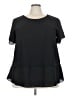 ING 100% Polyester Black Short Sleeve Blouse Size 2X - photo 1