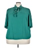 ELOQUII 100% Polyester Teal 3/4 Sleeve Blouse Size 22 - photo 1