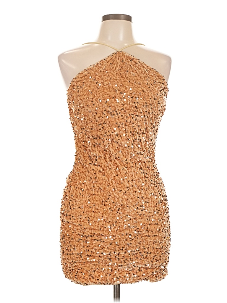 Pre-owned Unbranded Cocktail Dress In Gold