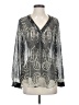Rose + Olive Silver Long Sleeve Blouse Size S - photo 1
