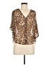 Staring at Stars 100% Polyester Animal Print Brown 3/4 Sleeve Blouse Size M - photo 1
