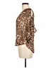 Staring at Stars 100% Polyester Animal Print Brown 3/4 Sleeve Blouse Size M - photo 5