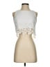 Want and Need 100% Polyester Solid White Silver Sleeveless Blouse Size S - photo 1