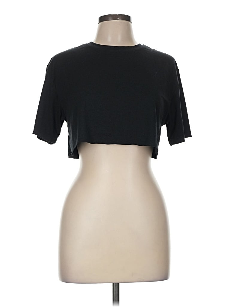 Pre-owned Fabletics Short Sleeve Turtleneck In Black