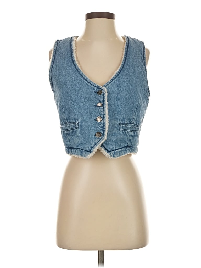 Pre-owned Forever 21 Denim Vest In Blue