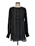 Ann Taylor LOFT 100% Polyester Stripes Black Long Sleeve Blouse Size S - photo 1